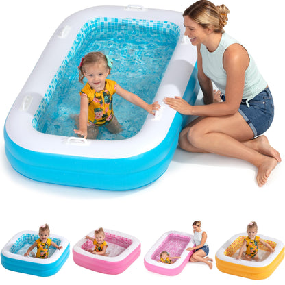 Piscina inflable para niños de 65" x 39" x 10" (5'5") con suelo acolchado suave