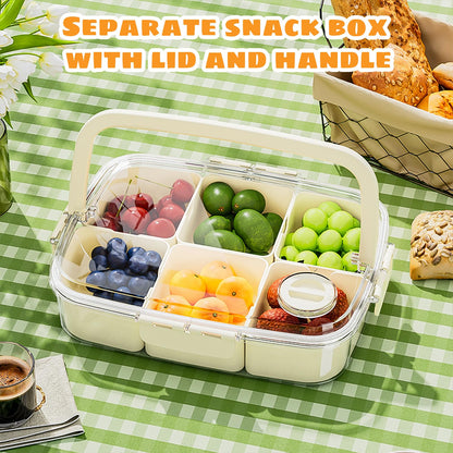 Bandeja para servir dividida con tapa y asa