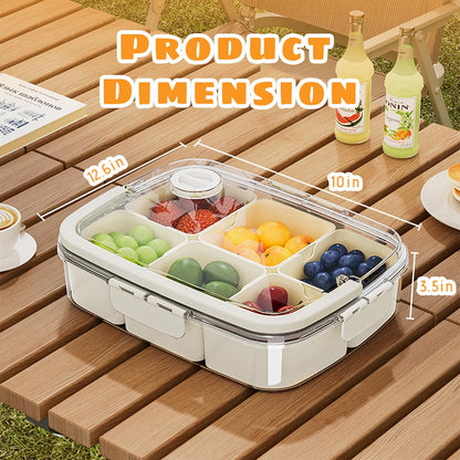 Bandeja para servir dividida con tapa y asa