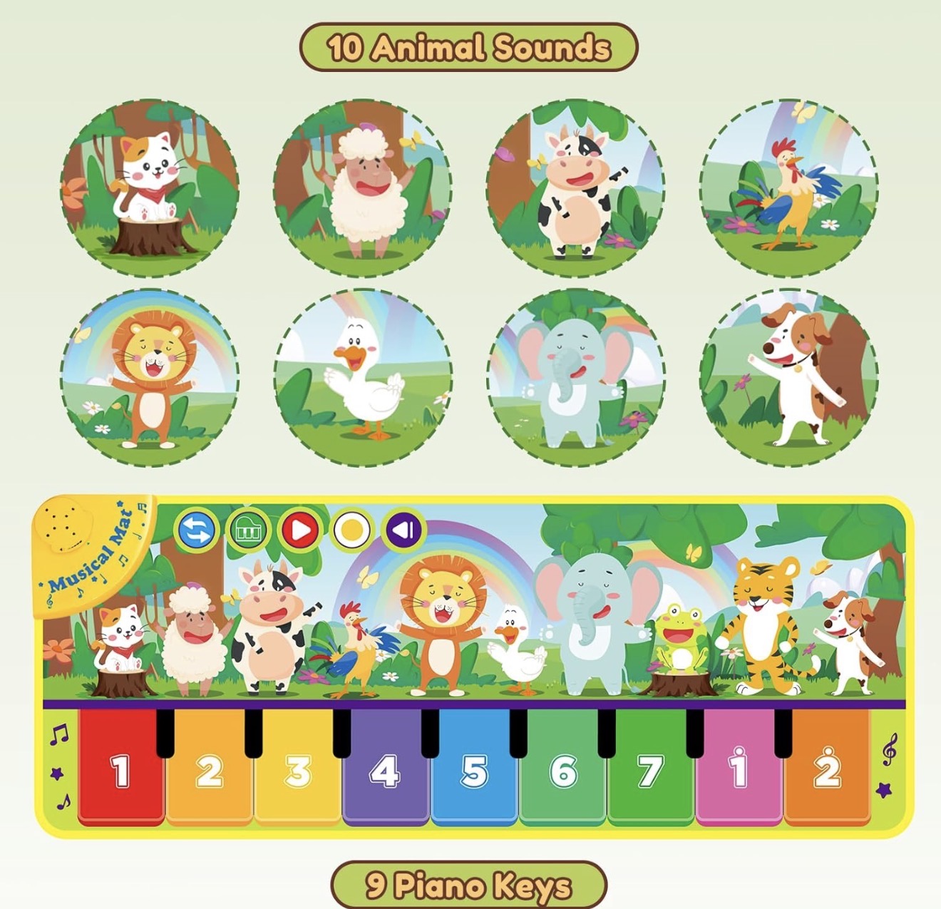 Algombra musical, animales de la granja