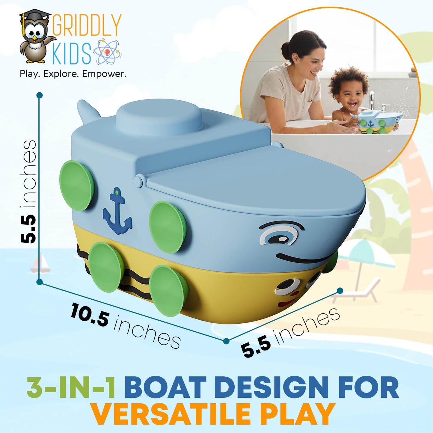 Juguete de baño para bebés Griddly Kids – Bobbee: el juguete acuático