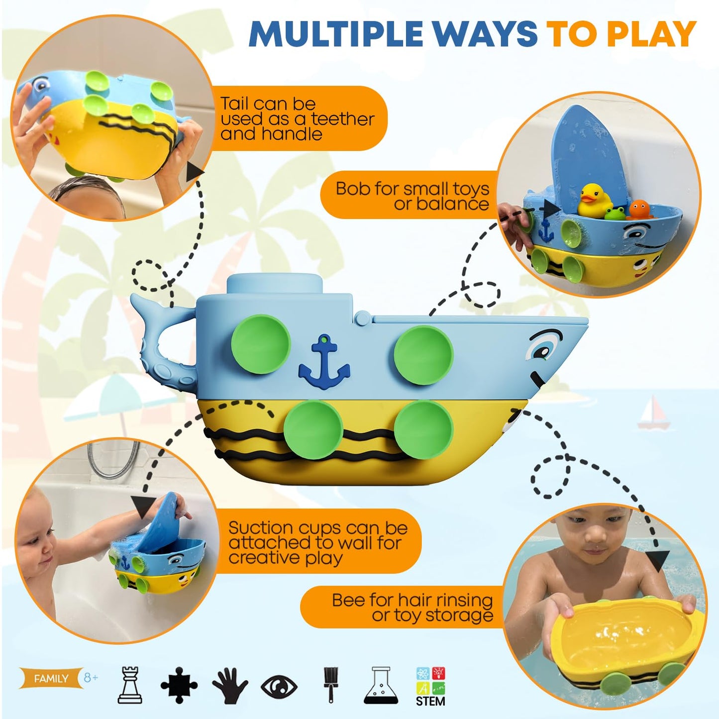 Juguete de baño para bebés Griddly Kids – Bobbee: el juguete acuático