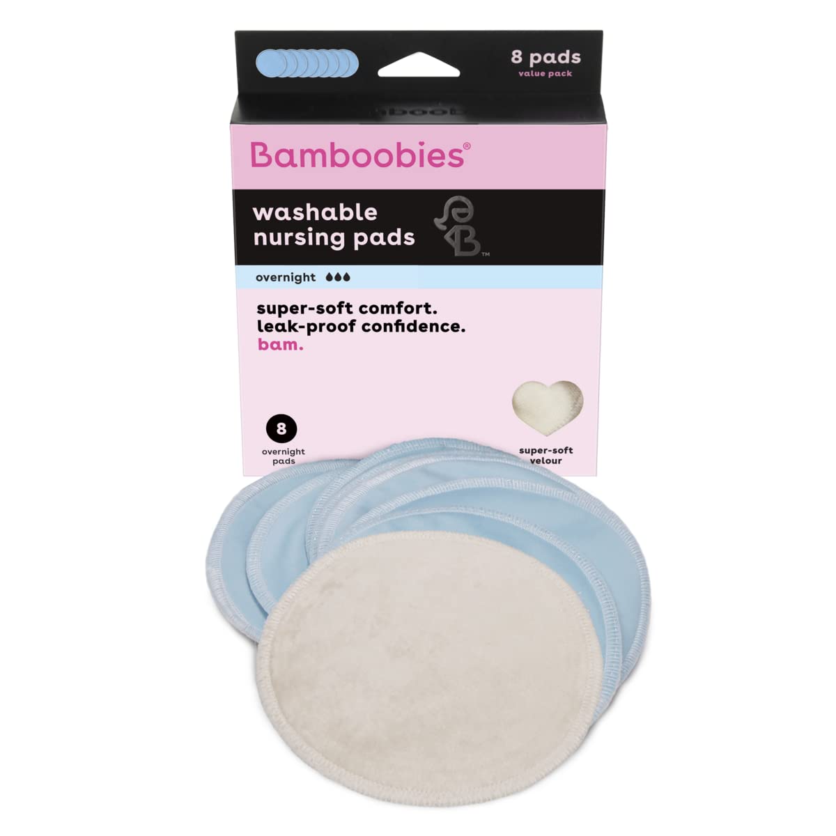 Almohadillas para lactancia Bamboobies lavables, reutilizables