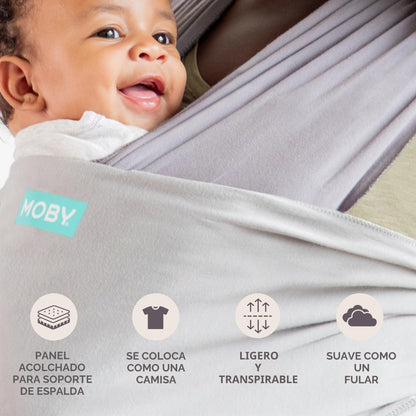 Moby Portabebés Envolvente de Fácil Uso para Recién Nacidos hasta Niños Pequeños (8-33 libras)