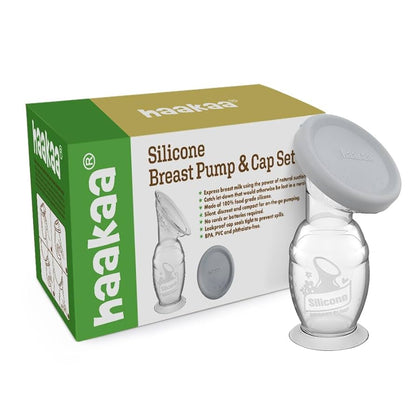 Extractor de leche de silicona Haakaa Gen 2 con base de succión y tapa de silicona a prueba de fugas, 100 ml