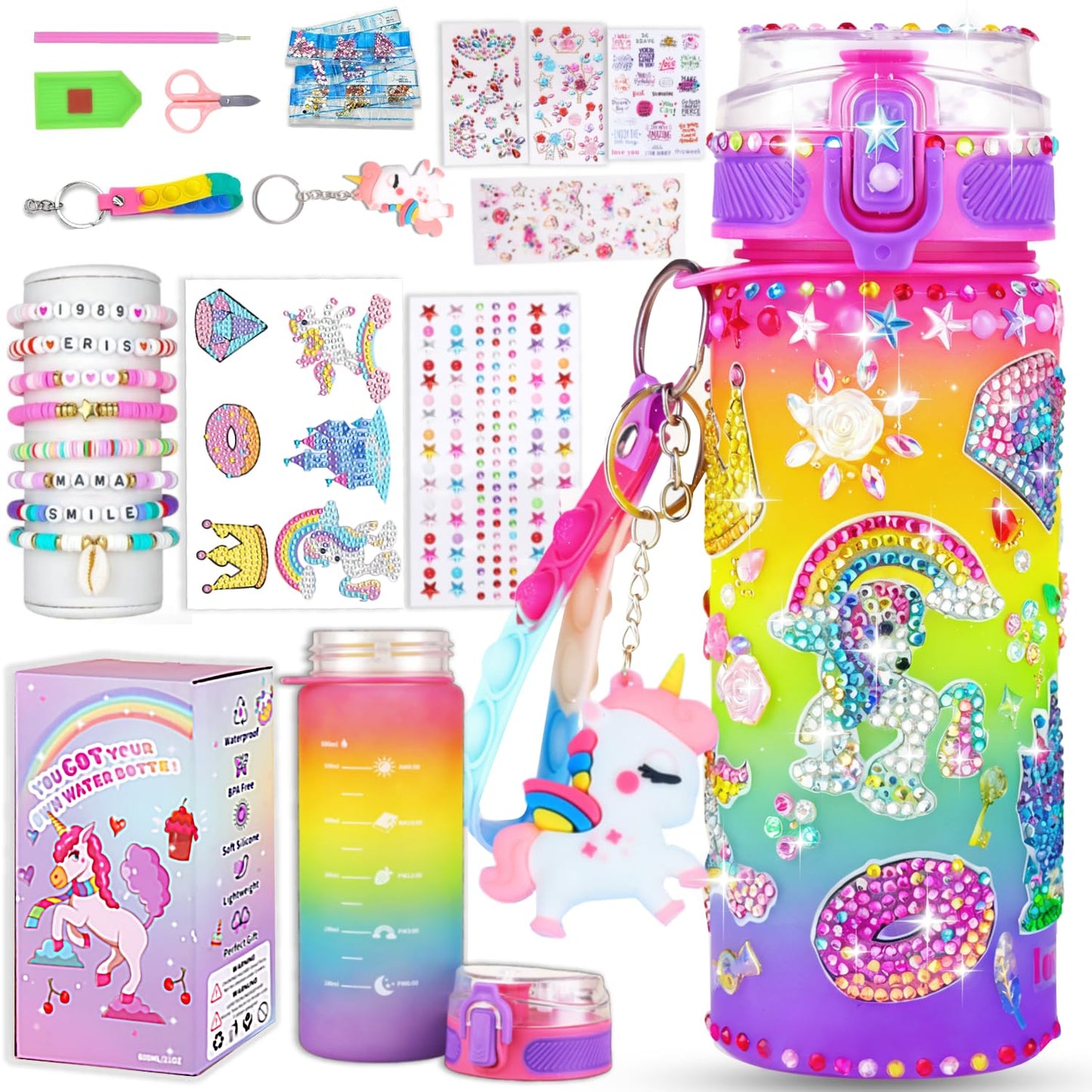 Regalos para niñas de 4 a 12 años, decora tu propia botella de agua
