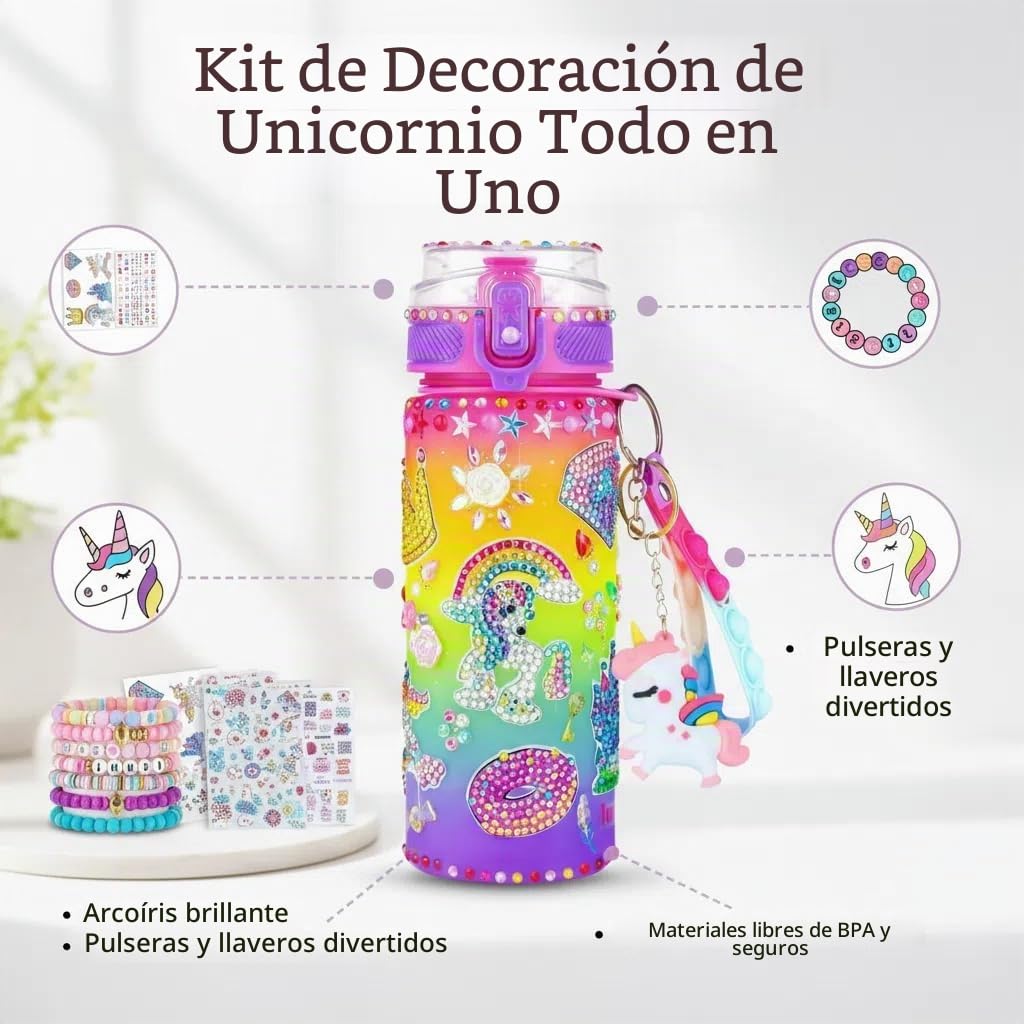 Regalos para niñas de 4 a 12 años, decora tu propia botella de agua