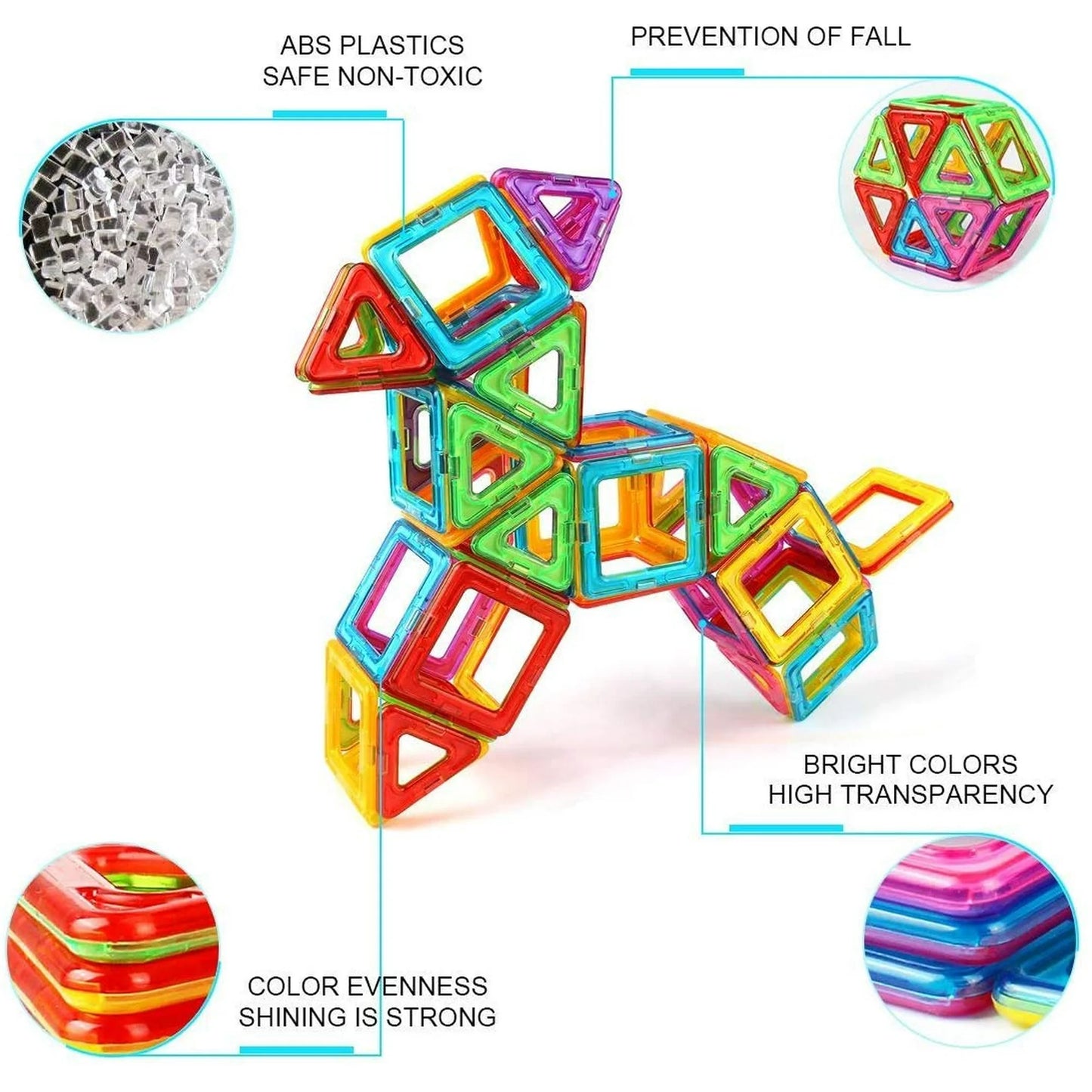 Bloques de construcción magnéticos 3D, 64 piezas