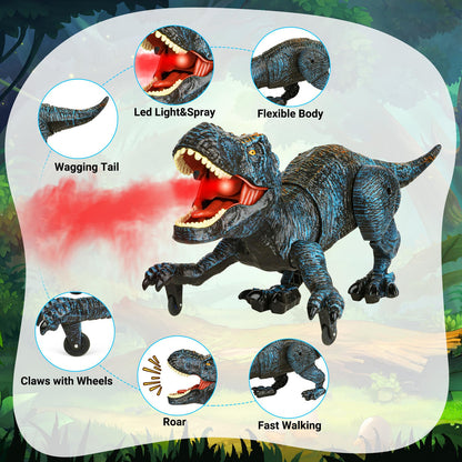 Robot Dinosaurio Control Remoto 5 A 7 Años Azul Electrónico