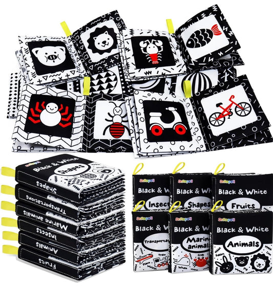 Dr.Rapeti Libros de tela suave para bebés, libros de baño, paquete de 6 para bebés