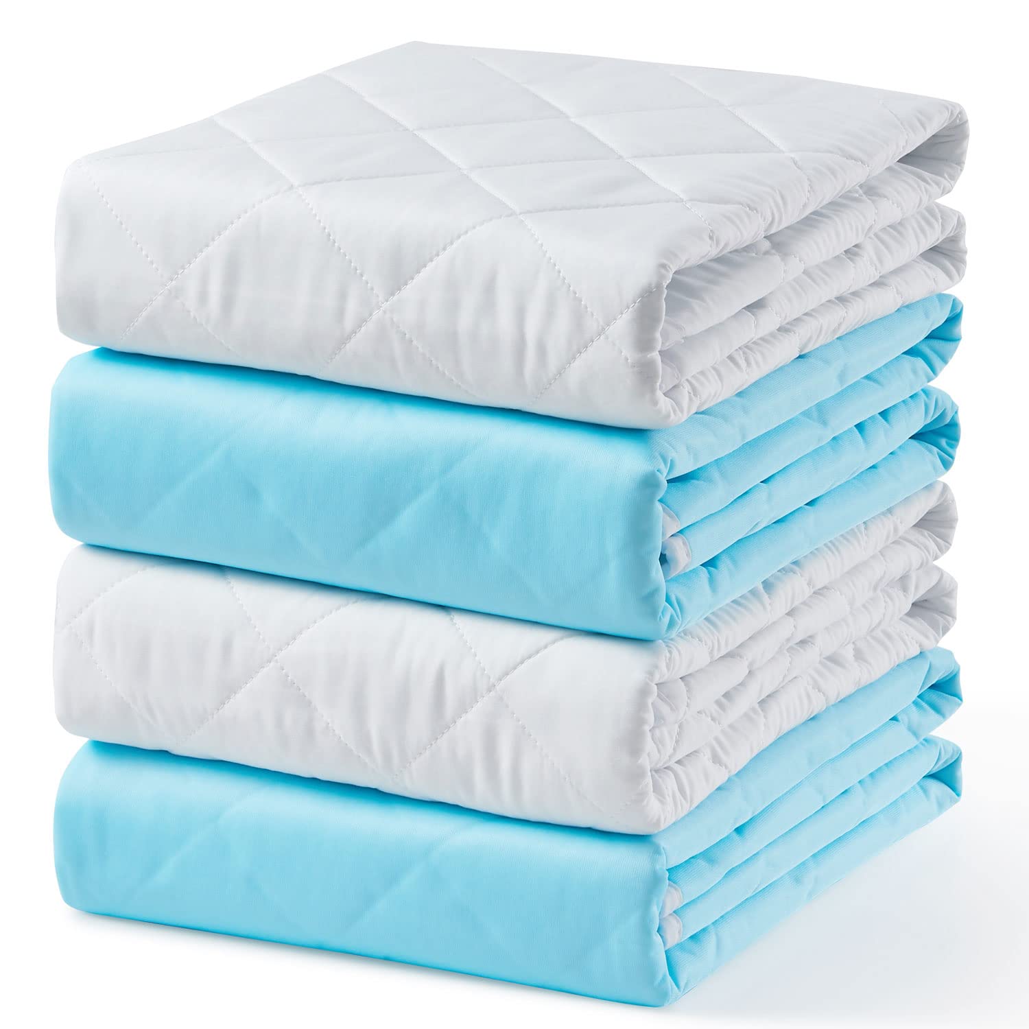 Protectores de cama impermeables y lavables KANECH de 76 x 86 cm (paquete de 4) para niños