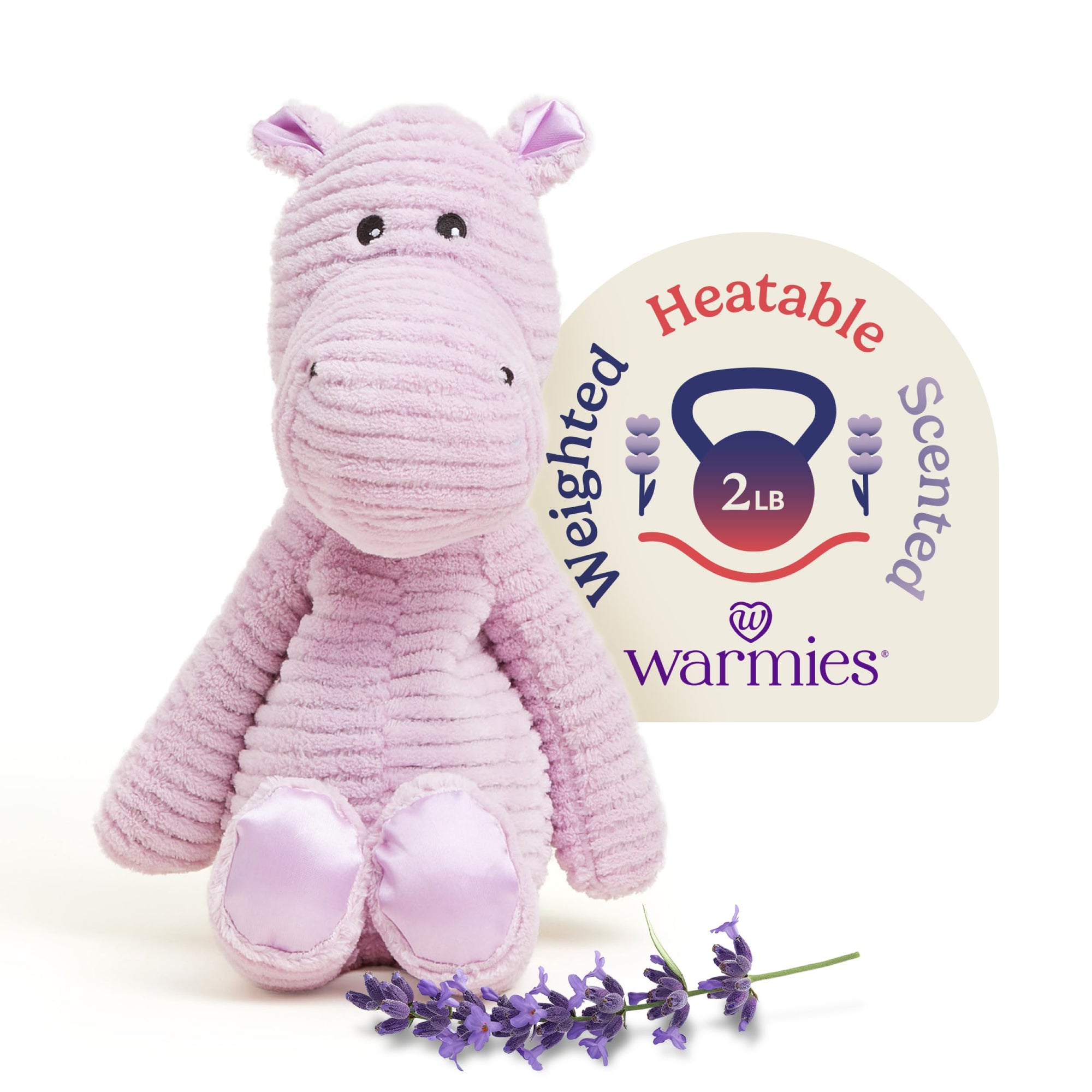 warmies Animales de peluche con peso y aptos para microondas, hipopótamo