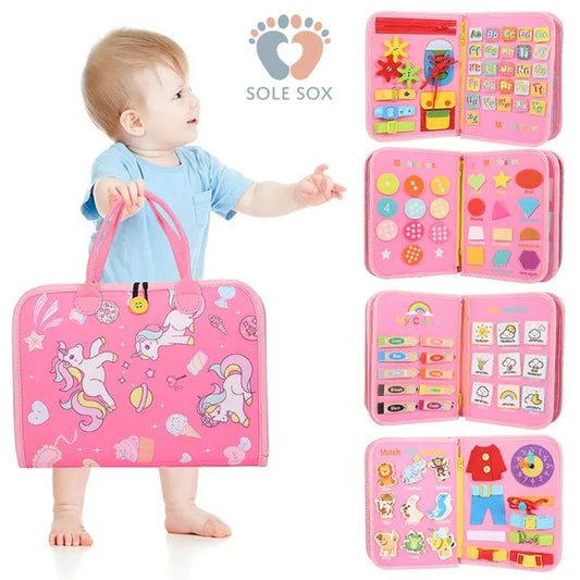 Libro sensorial de fieltro con unicornio