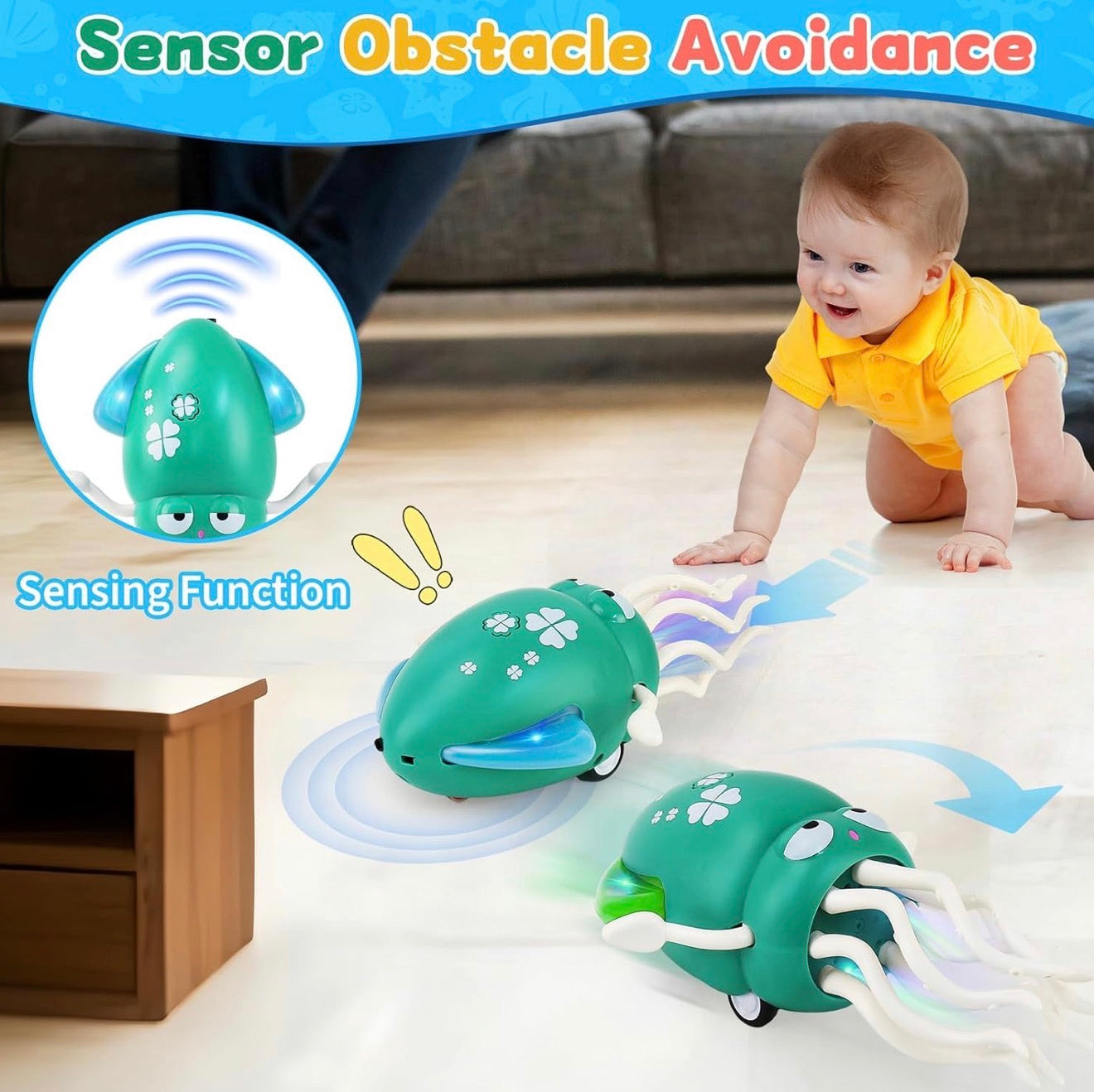 Pulpo Bailarín Eléctrico con Luz y Música Adecuado para Bebés de 12-18 Meses