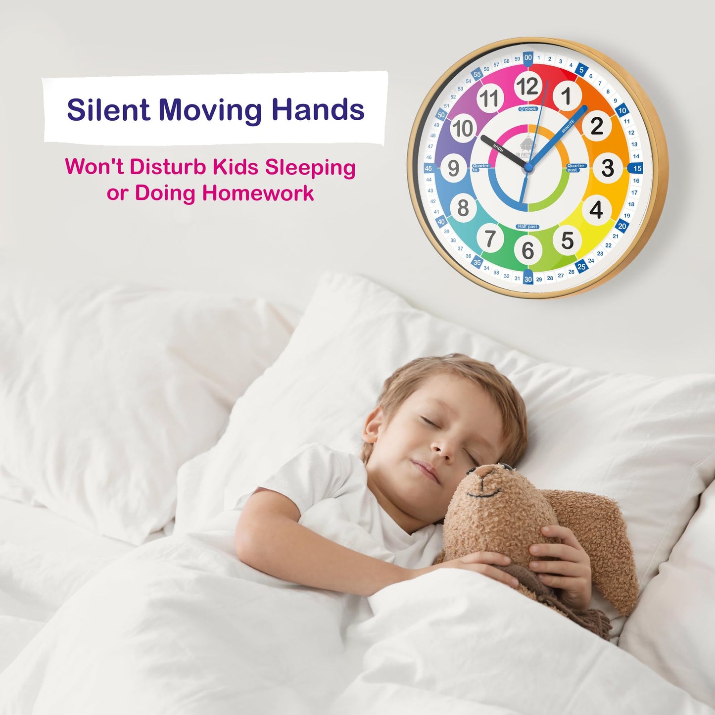 da Vinci's Room Reloj analógico de enseñanza de la hora de 12 pulgadas para niños