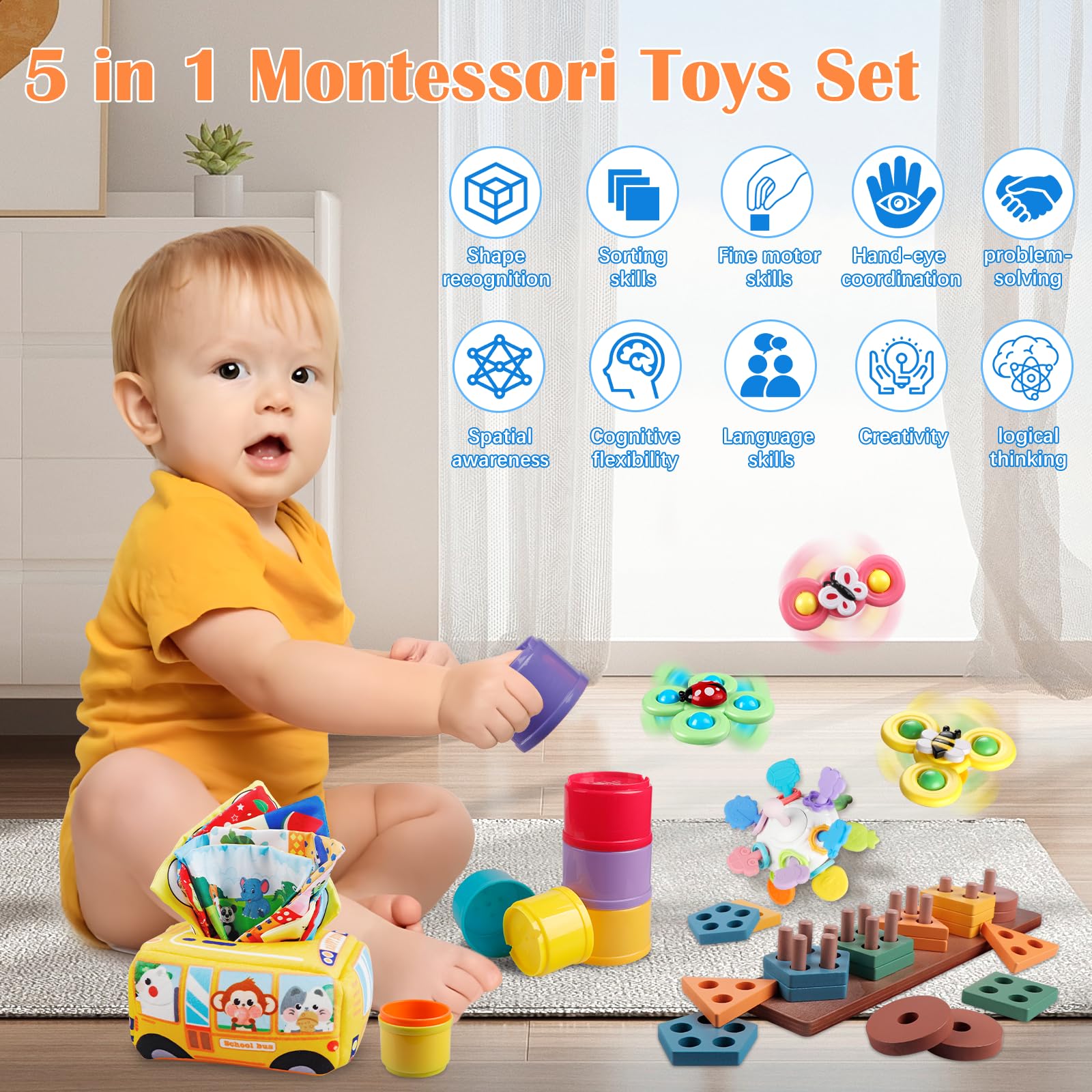 Juguetes para bebés de a 12 meses, juguetes Montessori en