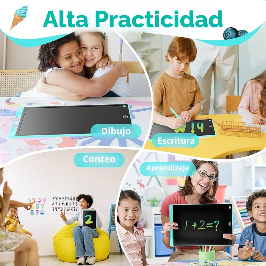 Genialba - [2 Pack] Tableta de escritura LCD de 8.5 pulgadas