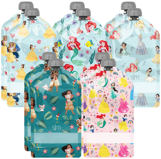 9 Bolsas de comida para bebés reutilizables simples y modernas de Disney