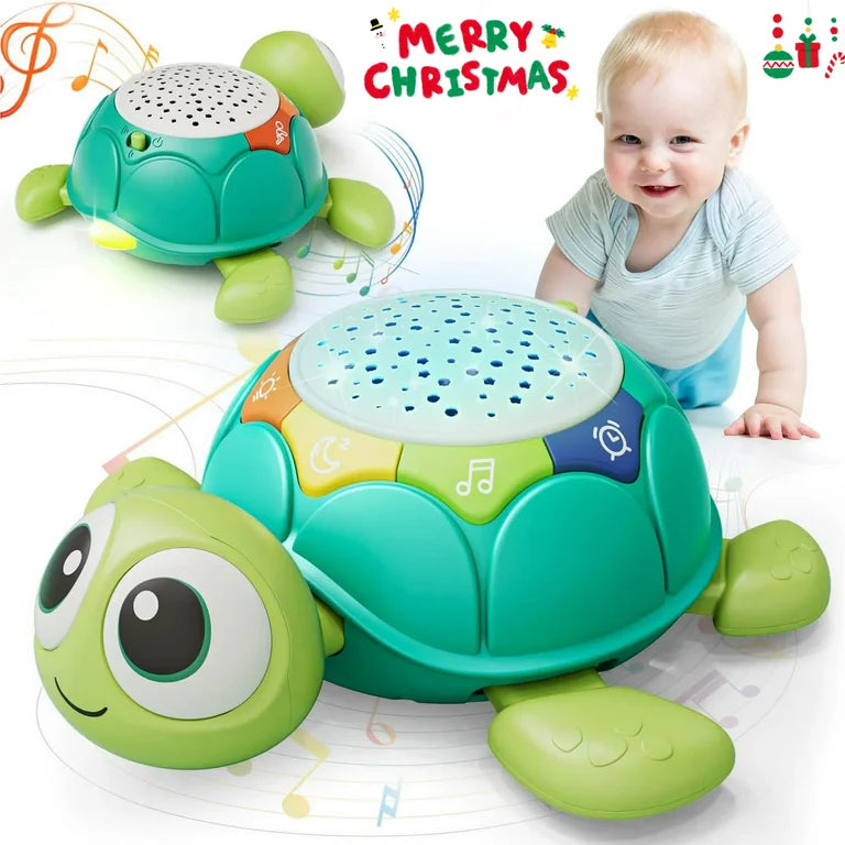 Ludolm Juguetes para Bebés de 6 a 12 Meses, Tummy Time Toys Turtle con Luz y Sonido