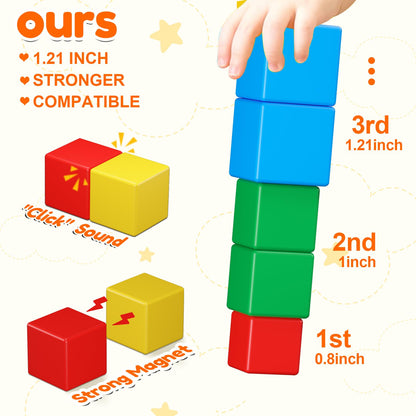 20 bloques de construcción magnéticos para niños pequeños