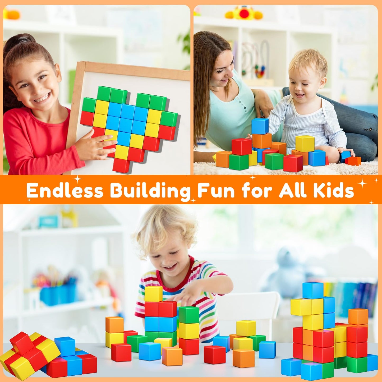 20 bloques de construcción magnéticos para niños pequeños