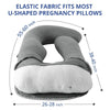 Almohada de maternidad Sasttie de punto fresco en forma de J, color gris mediano