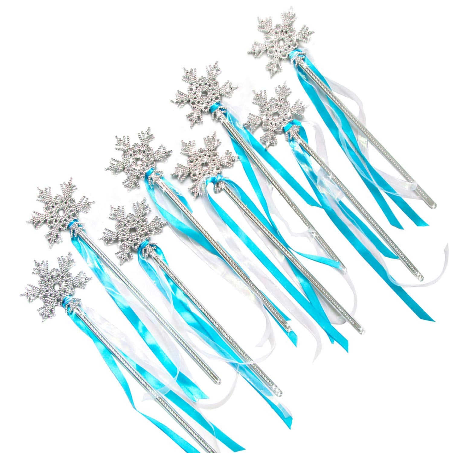 Varitas de hadas brillantes de copo de nieve – Juego de 8
