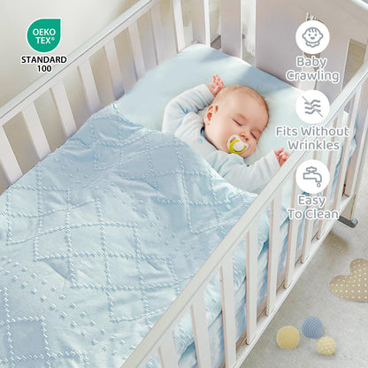Juego de cama de cuna para bebé para niñas, juego de 3 piezas con volantes estilo bohemio
