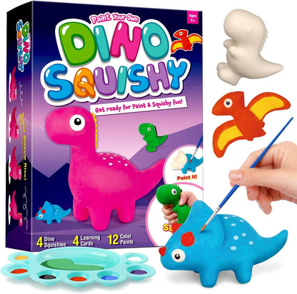 Dino Squishy Painting Kit - Create 4 Large Squishies
