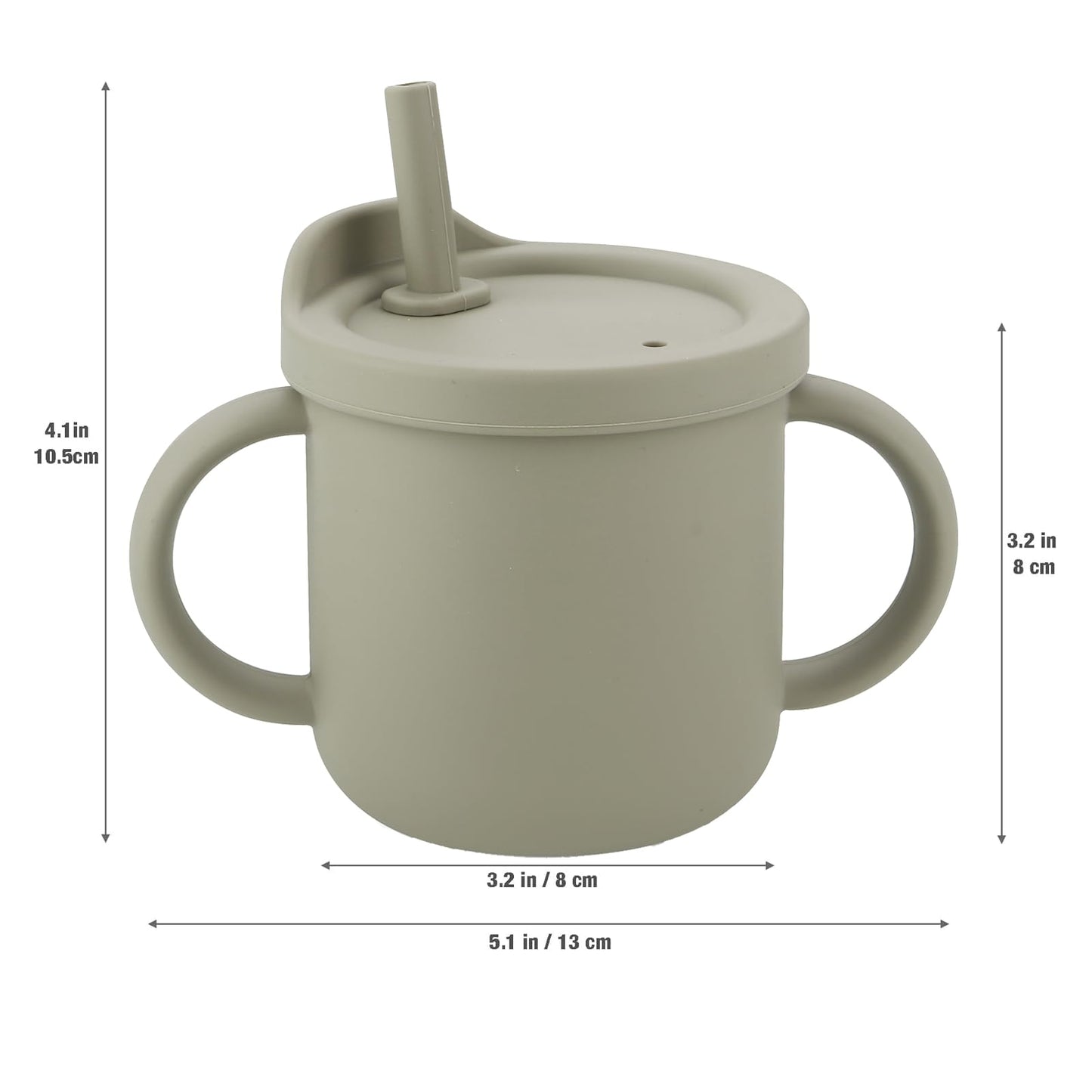 Paquete de 2 popotes de silicona para bebés y vasos de aperitivos con 2 cucharas, 2 tenedores