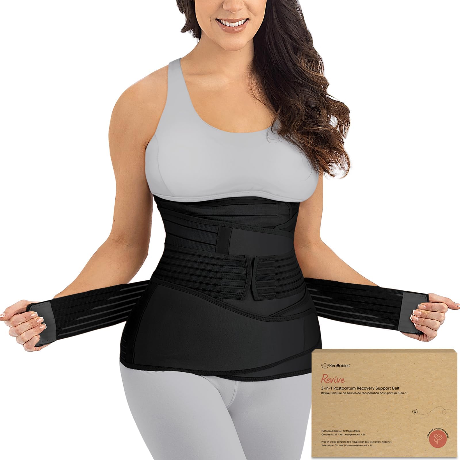 Envoltura de recuperación de soporte para el vientre posparto 3 en 1, talla XL