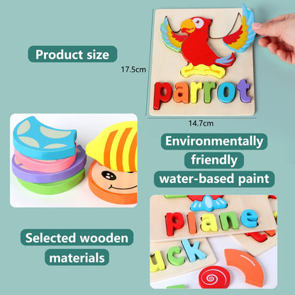 PEQUEE Puzzle de Madera para Niños Pequeños paquete de 10