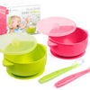 Tazón de silicona con succión para bebés con tapa, sin BPA