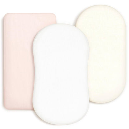 GRSSDER Paquete de 3 sábanas ajustables elásticas ultra suaves, ajuste universal para moisésSi