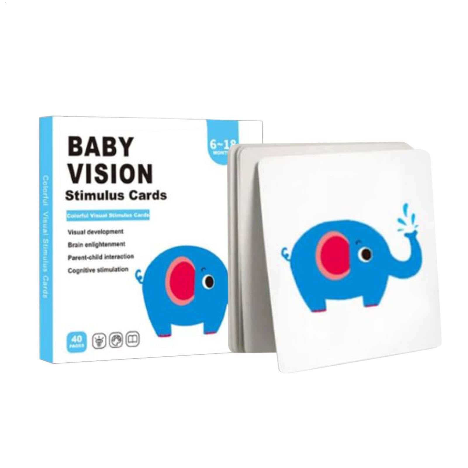 Tarjetas de estimulación visual | Tarjetas sensoriales de alto contraste para niños pequeños