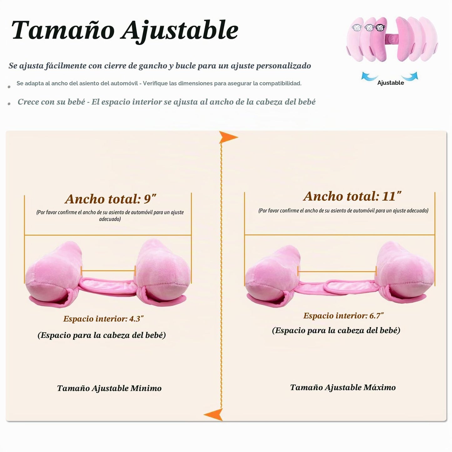 Soporte para la cabeza del cuello del asiento de automóvil para bebé (Copia)