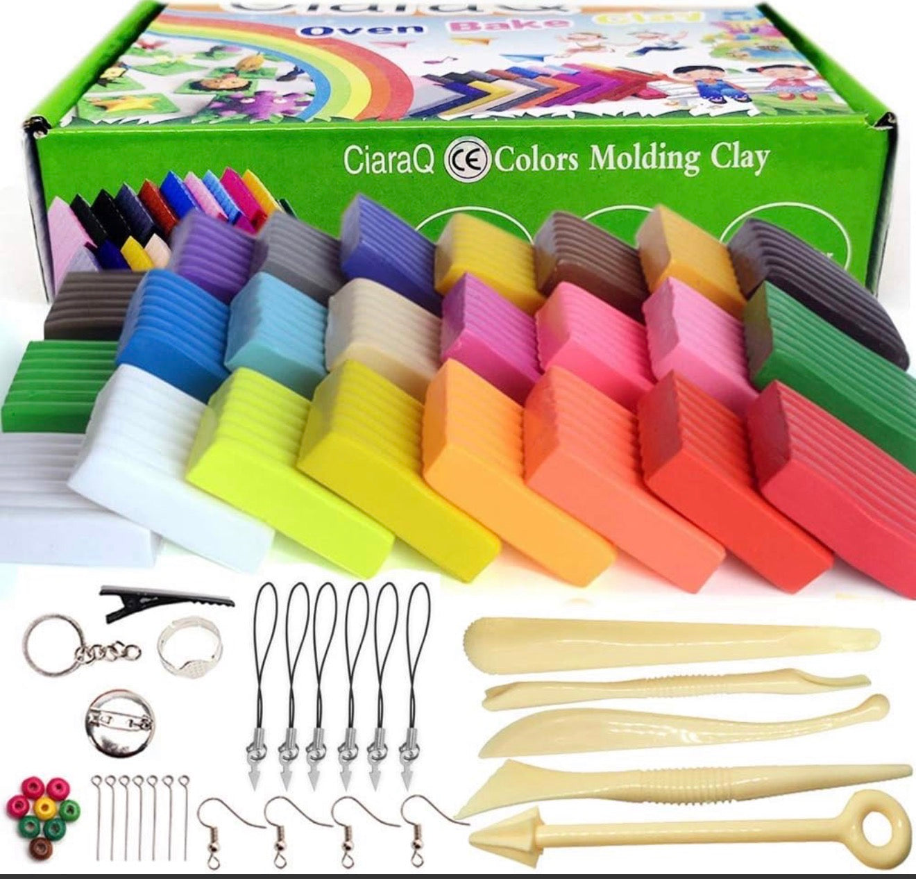 Kit De Bricolaje Completo Kit De Arcilla Polimérica De 50 Colores – Masa No Tóxica Para Modelar Con Herramientas Y Caja De Almacenaje (Regalo Navidad Para Niños