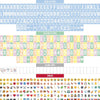 Caja de luz de cine azul con 400 letras, emojis y 2 rotuladores