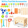 BAODLON Kit de herramientas para niños, 36 piezas de madera para niños