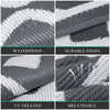 Pauwer Alfombra reversible para exteriores, 9'x12', impermeable