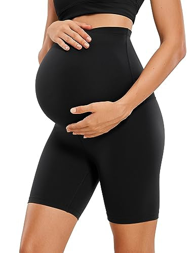 CRZ YOGA Pantalones cortos premamá, de 15 cm de largo, talla S