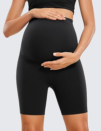 CRZ YOGA Pantalones cortos premamá, de 15 cm de largo, talla S
