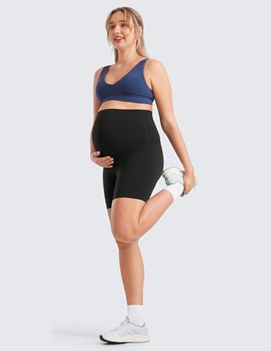CRZ YOGA Pantalones cortos premamá, de 15 cm de largo, talla S