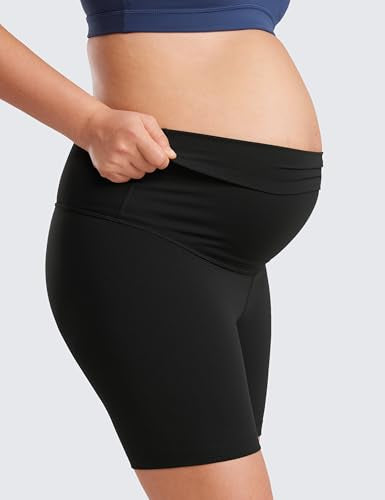 CRZ YOGA Pantalones cortos premamá, de 15 cm de largo, talla S