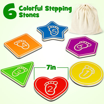 Piedras de madera para niños, antideslizantes