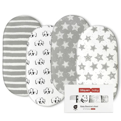 Juego de sábanas premium para moises Egmao Baby (paquete de 4) moises