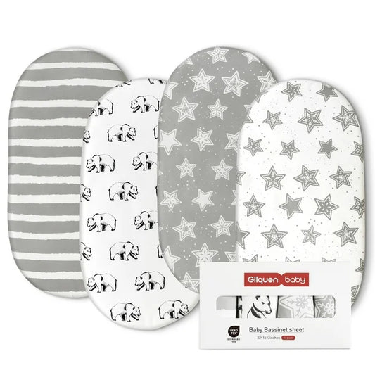 Juego de sábanas premium para moises Egmao Baby (paquete de 4) moises