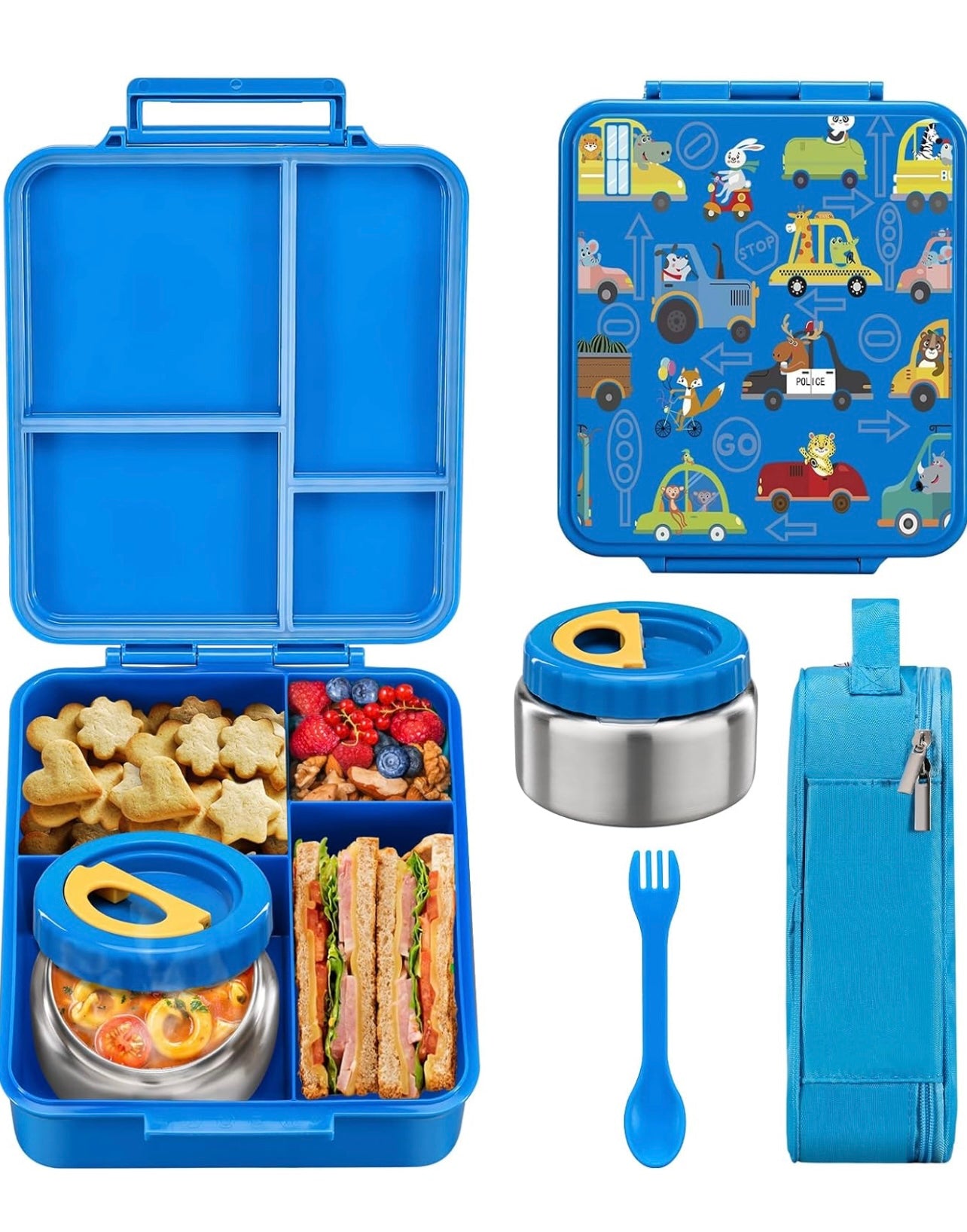 MAISON HUIS Fiambrera Bento para niños con termo para sopa de 8 oz