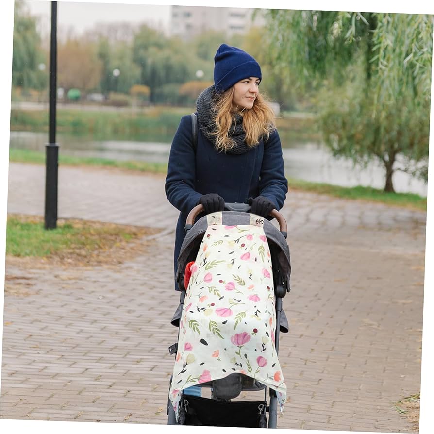 SWOOMEY - Funda para cochecito de algodón transpirable con diseño floral