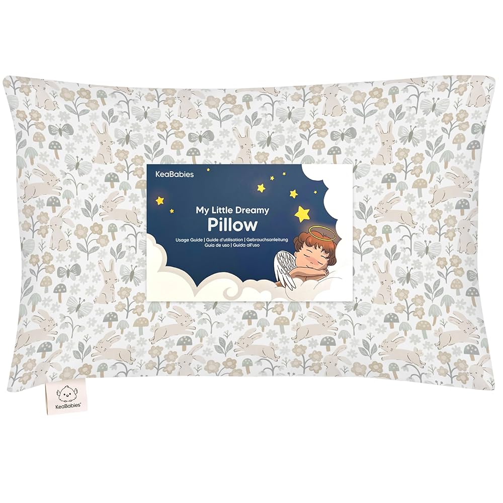 Almohada Keababies para niños pequeños con funda de almohada, 13 x 18 pulgadas